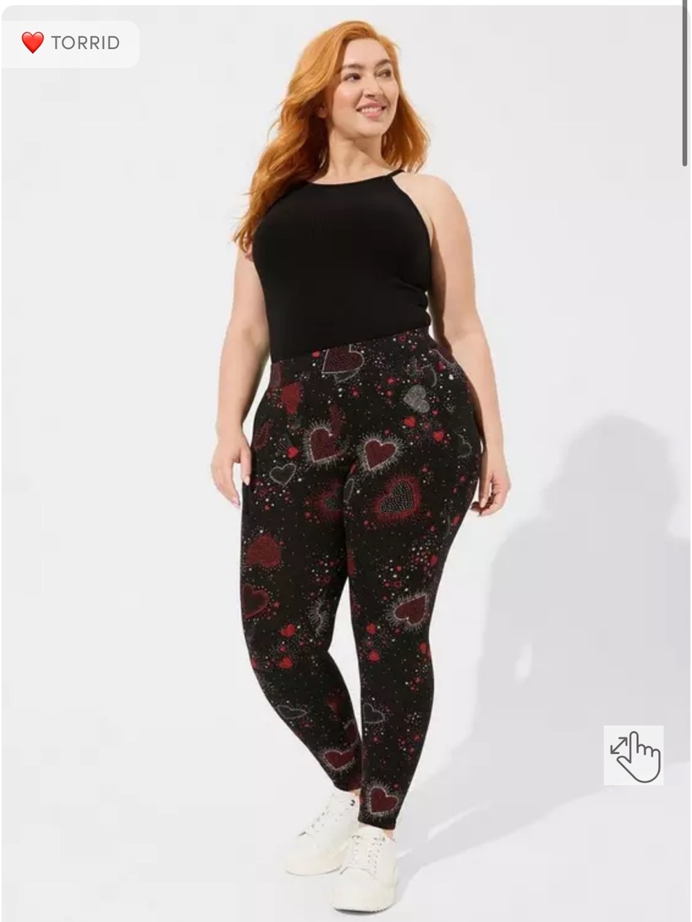 Torrid Black Heart Print Stretch Leggings